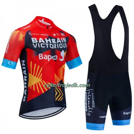 Cykeltøj + Cykelshorts 2023 Bahrain Victorious Rød Sort